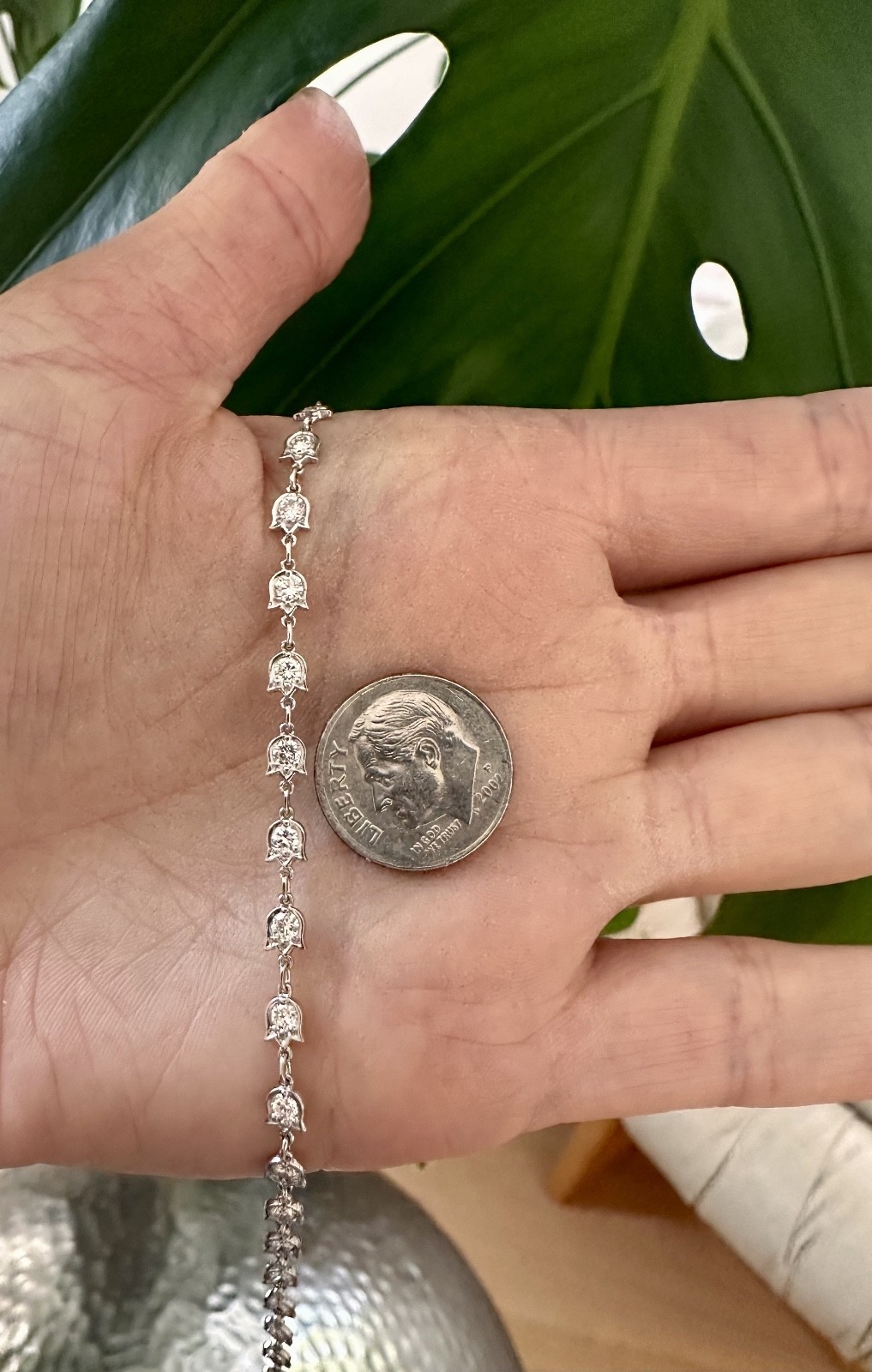 Platinum Diamonds by the Yard Flower Tulip Style Necklace 3.75ct 18”
