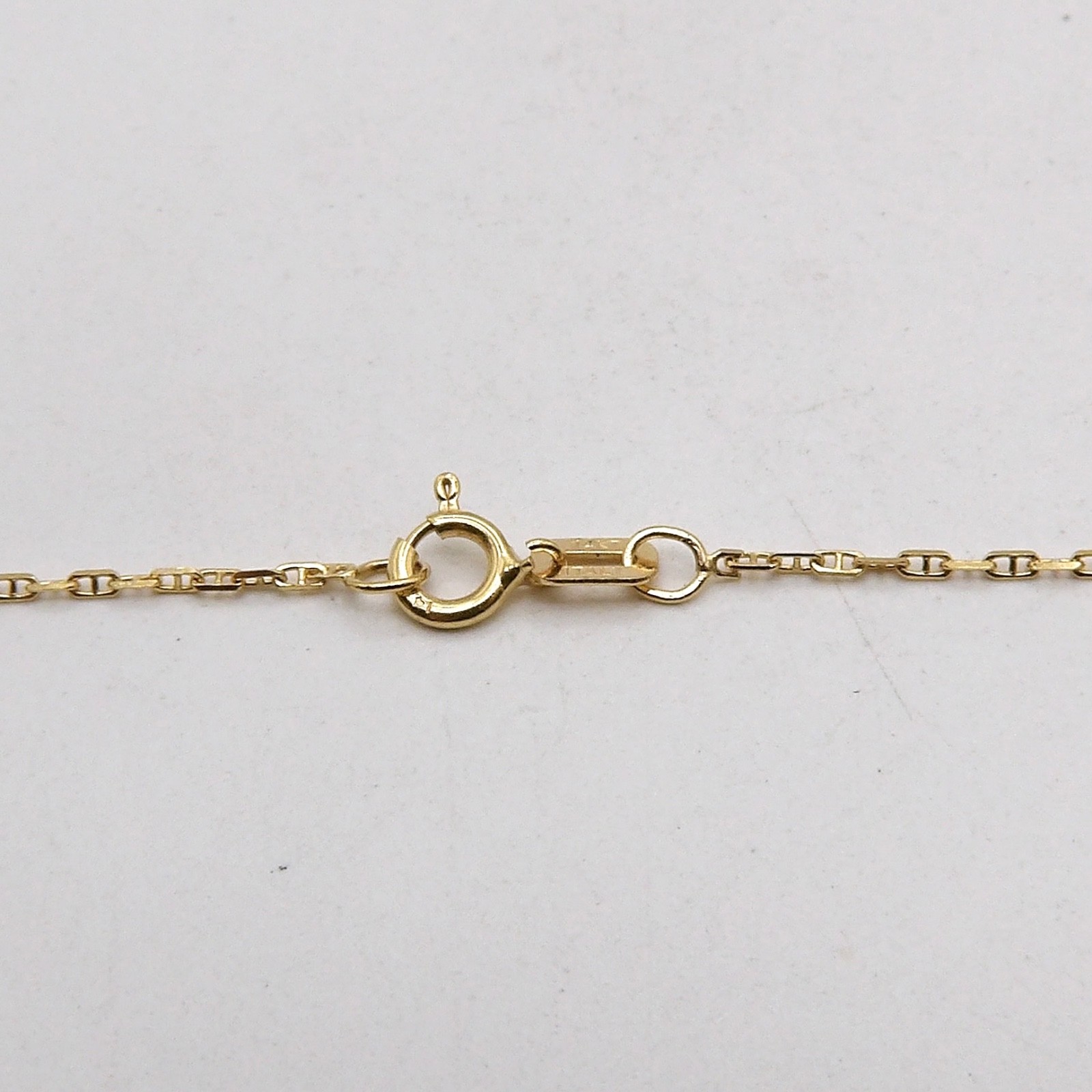 Solid 14k Gold Alternate Mariner Anchor Link Chain Necklace Italy 20in New