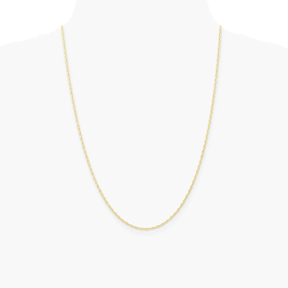 10K Yellow Gold 1.35mm Carded Cable Rope Chain Necklace 16″-24″