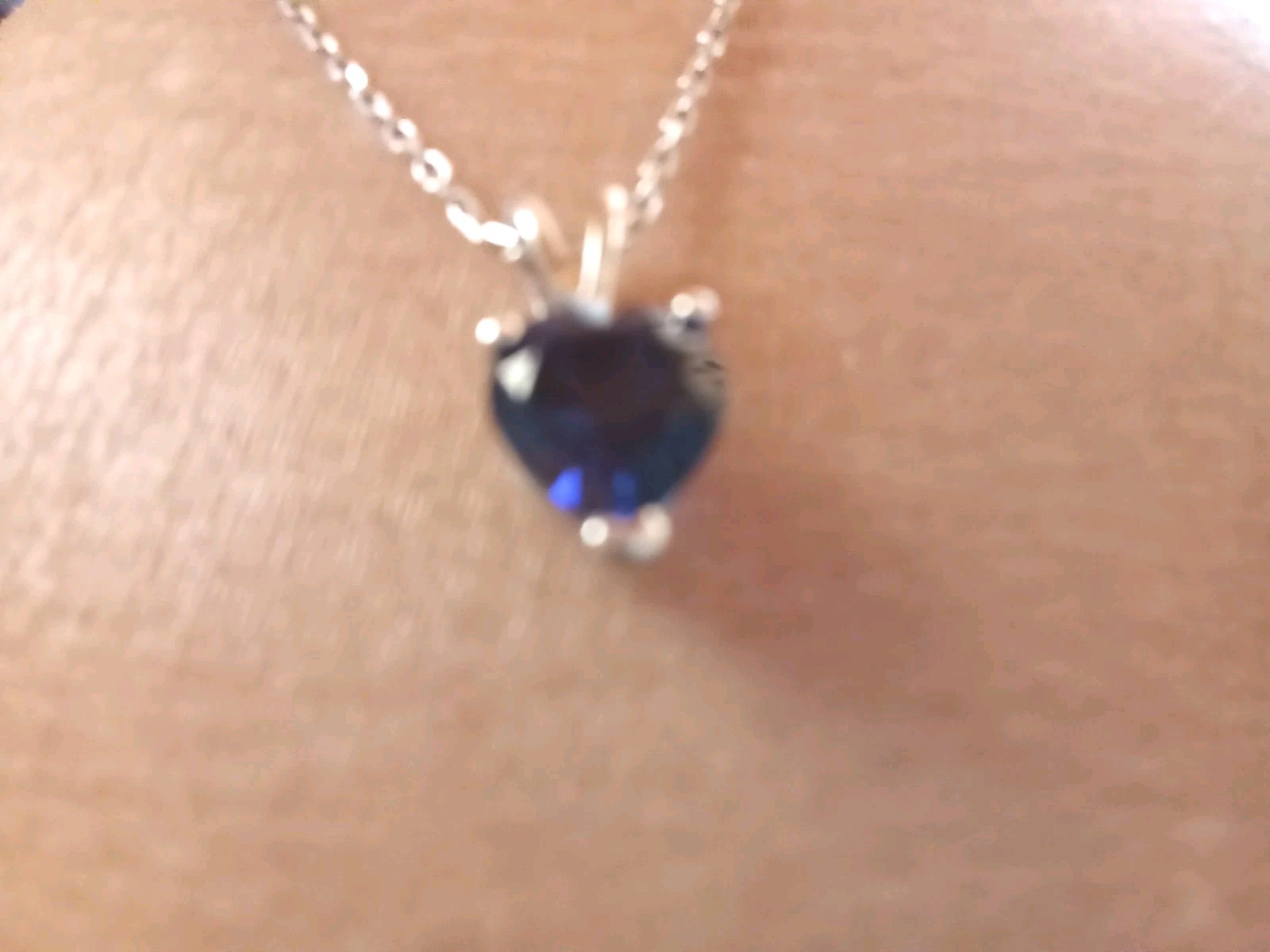 1ct. Blue Heart Sapphire Pendant Necklace 14K White Gold Plated New Year Sale