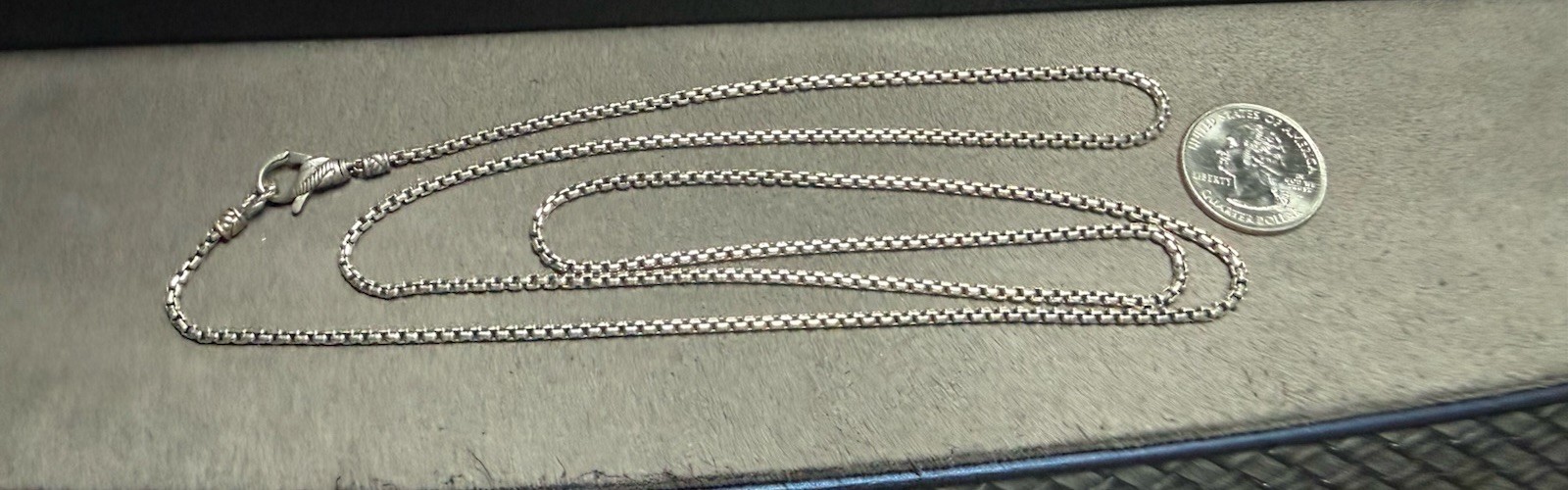JAI BY JOHN HARDY STERLING SILVER 2.7MM SILVER BOX CHAIN 36” LENGTH HEAVY
