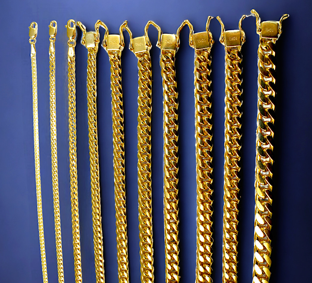 10K Yellow Gold SOLID Miami Cuban Link Necklace Bracelet Chain 2mm-11mm 7″-30″