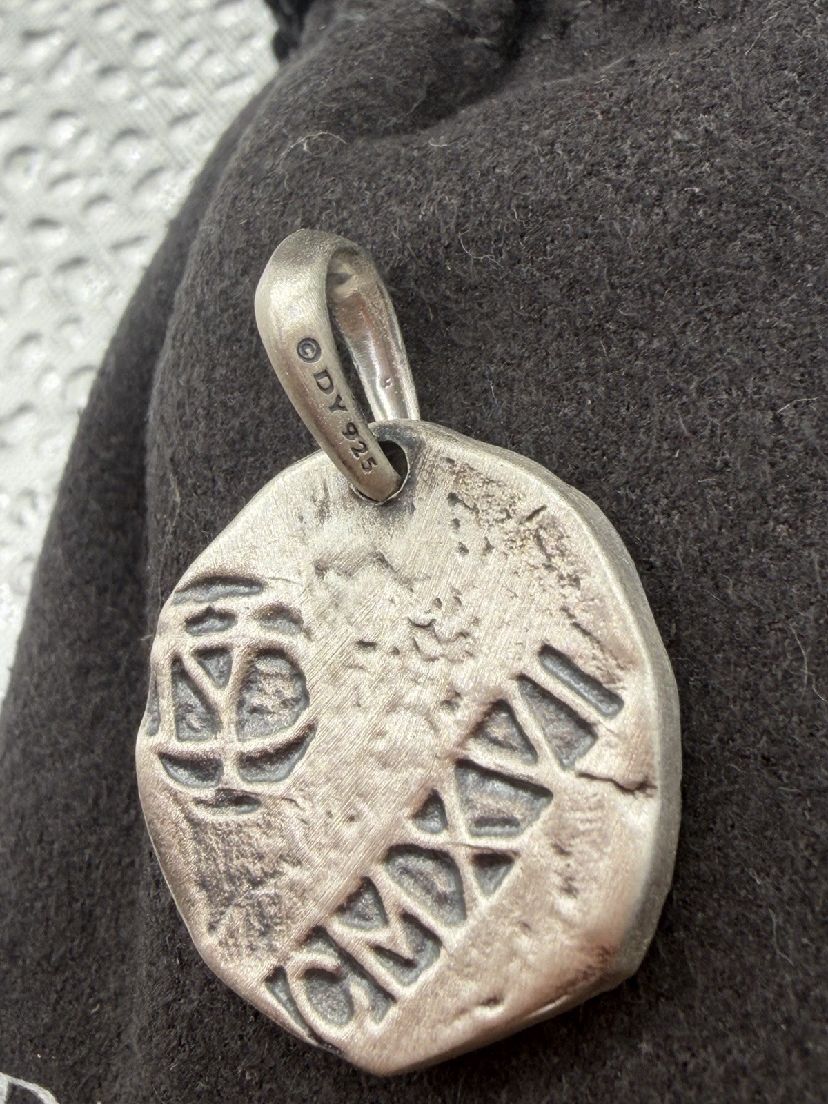 David Yurman Sterling Silver Shipwreck Coin Amulet Pendant