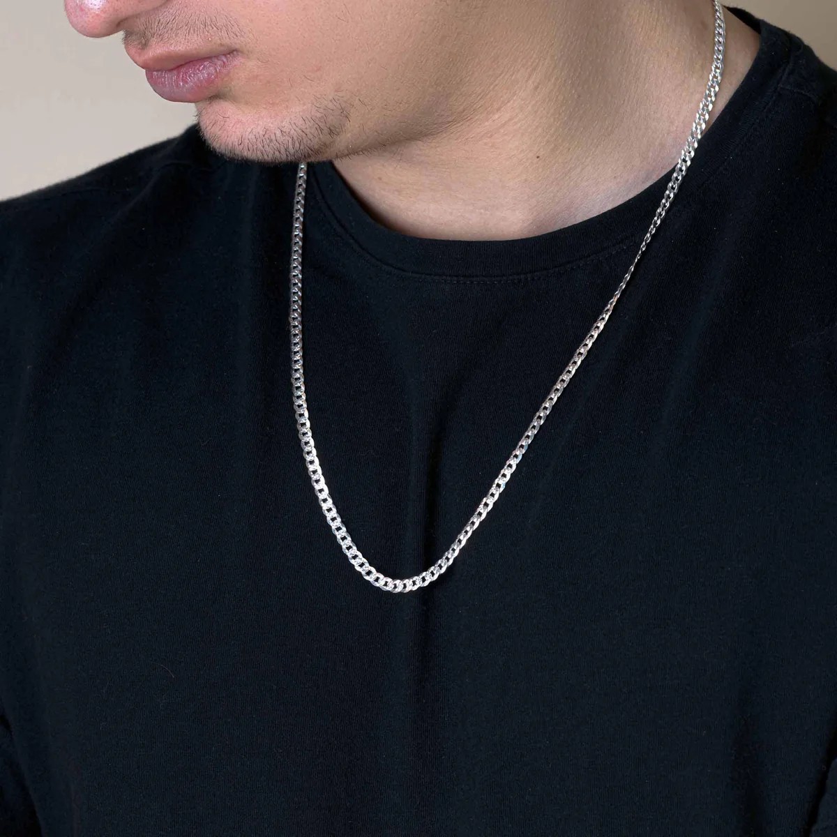 .925 Sterling Silver D Cut Curb Chain Bracelet 2.8mm-16.4mm Size-7″-30″