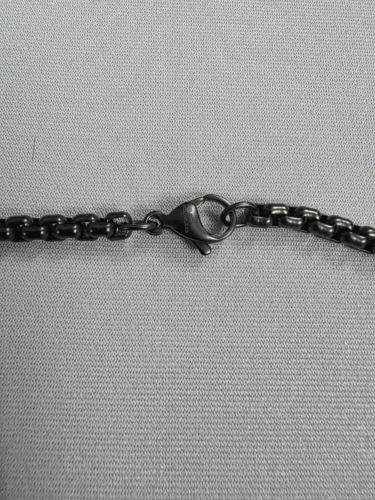 David Yurman 26 Inch Box Chain Necklace in Darkened Stainless Steel, 4mm