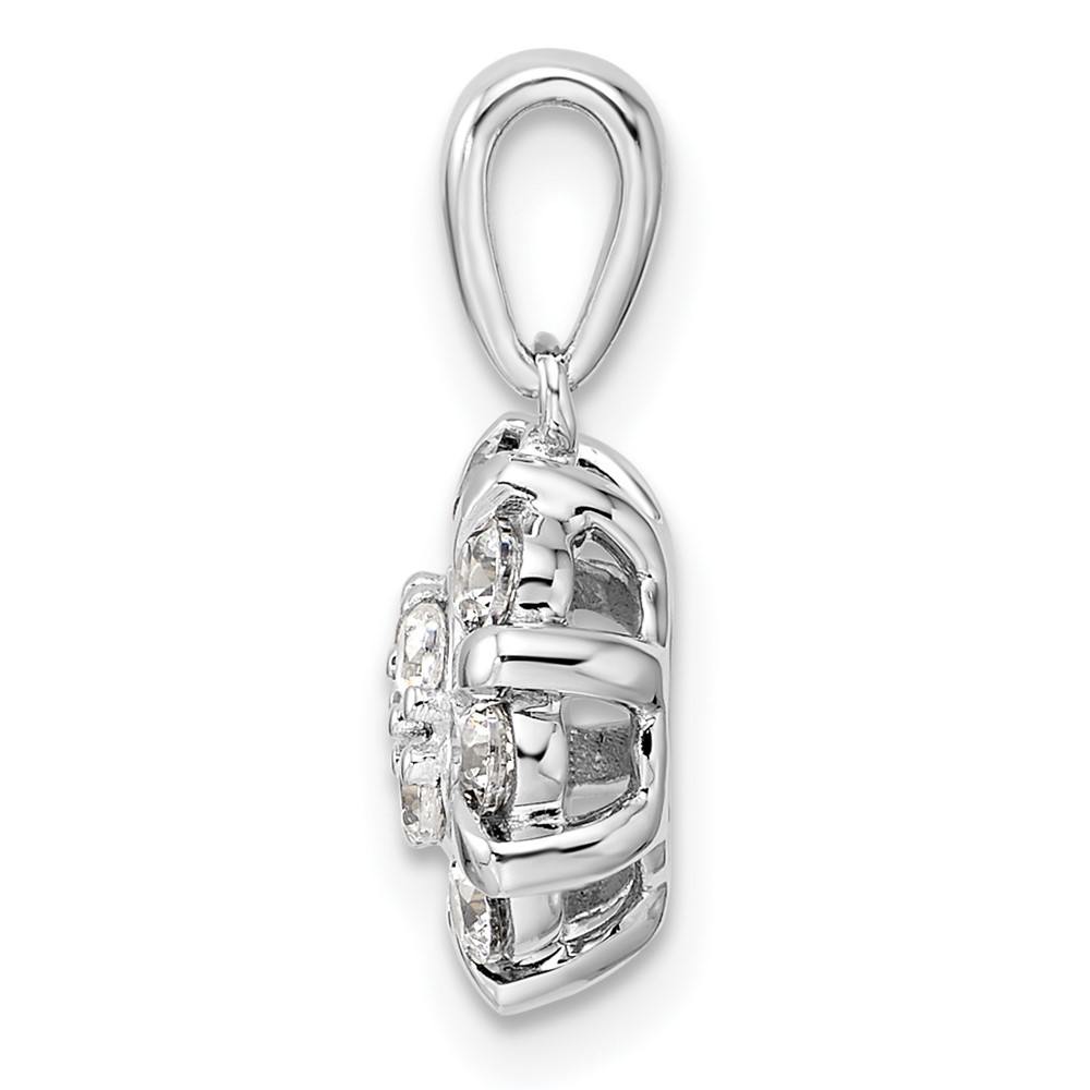 14k White Gold 1/2 Ct Round Cut Lab Grown Diamond VS/SI+ G+ Halo Pendant