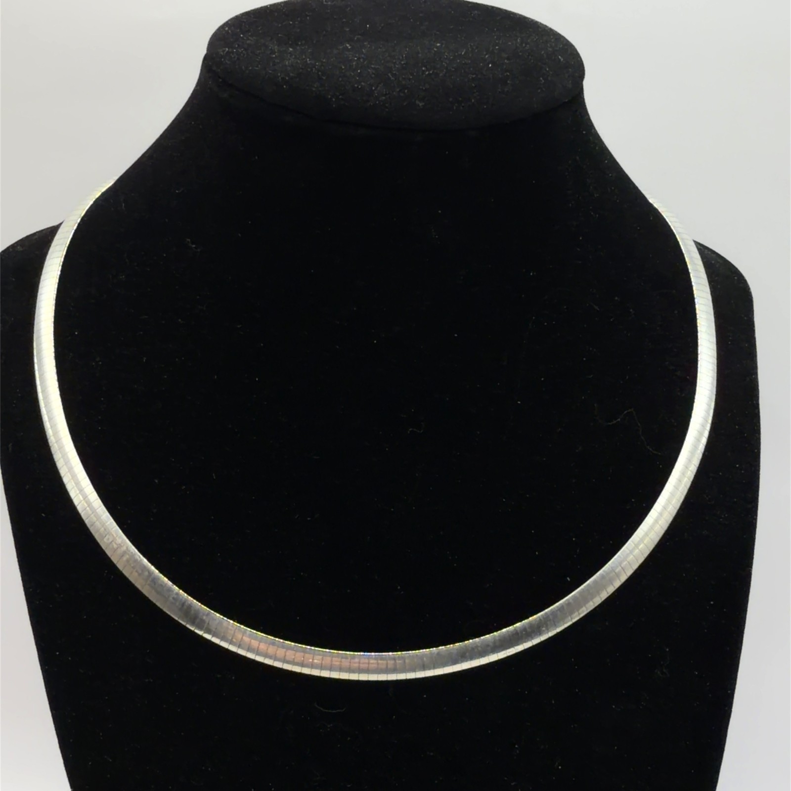 10K Gold Filled and Sterling 6mm Omega Reversible Necklace Made in Peru 17” 16 g