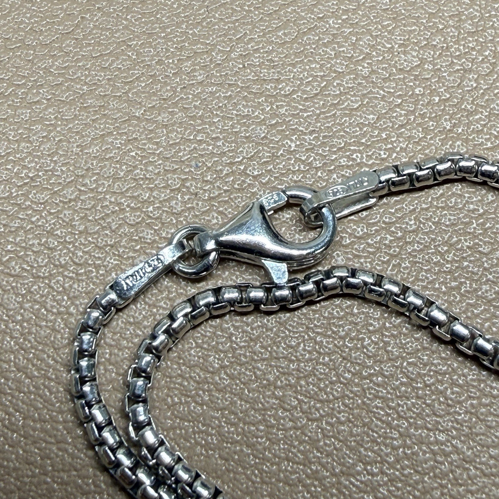 Solid Italy 925 Sterling Silver Round Box Chain Necklace 24” 1.7mm