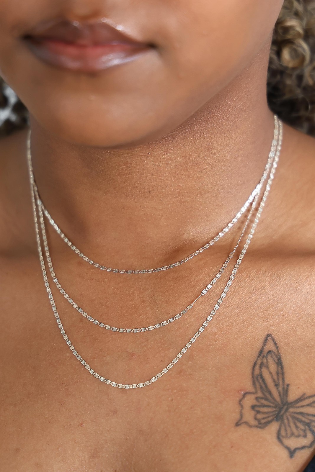 Mariner Chain Necklace 10k Solid Gold Tri-Color Diamond-Cut Valentino Link