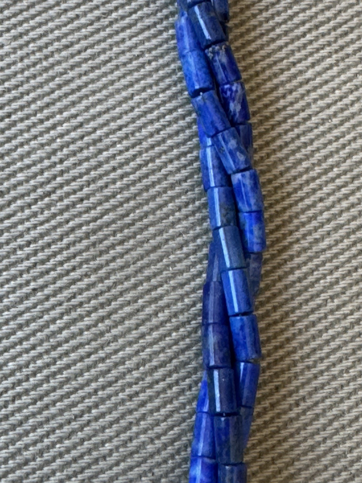 Vintage Lapis Lazuli Bead and Sterling Silver Adjustable Clasp 19.5” Necklace