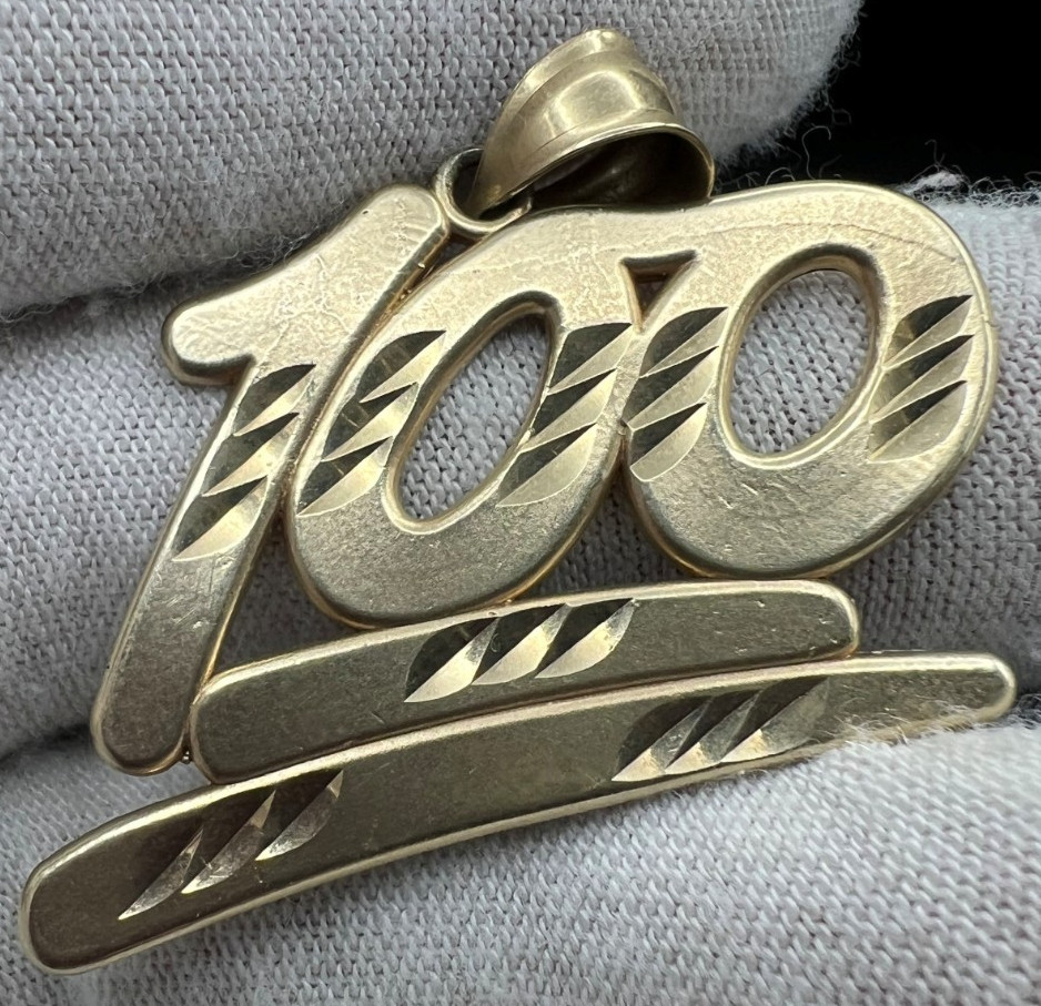 10k Yellow Gold 100 Pendent 3.4 Grams