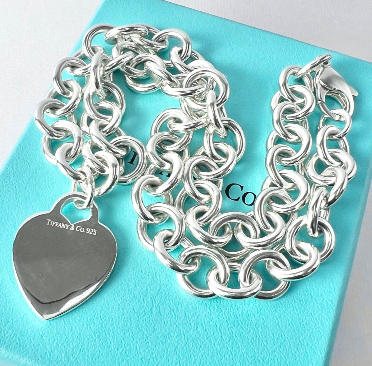 TIFFANY & CO. Return to Heart Tag Choker Necklace SV925 Near Mint NXB134