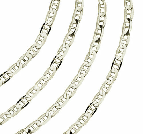 925 Men’s Sterling Silver Mariner Chain Necklace 6.5mm 16 18 20 22 24 26 28 30″