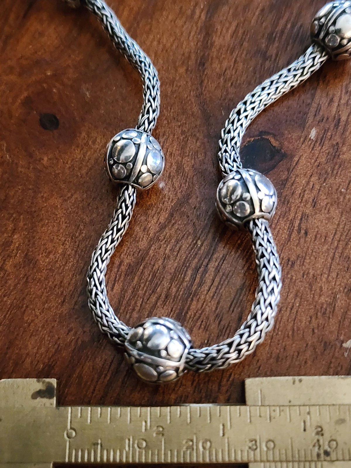 Beautiful John Hardy wheat sterling silver 925 ball necklace
