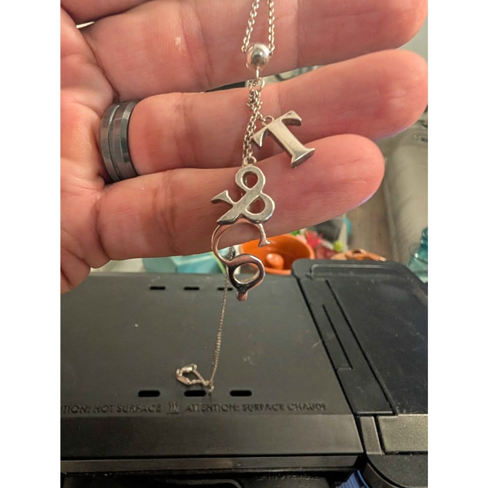 Authentic Tiffany & Co. Sterling Silver “T & Co.” Dangle Lariat Necklac