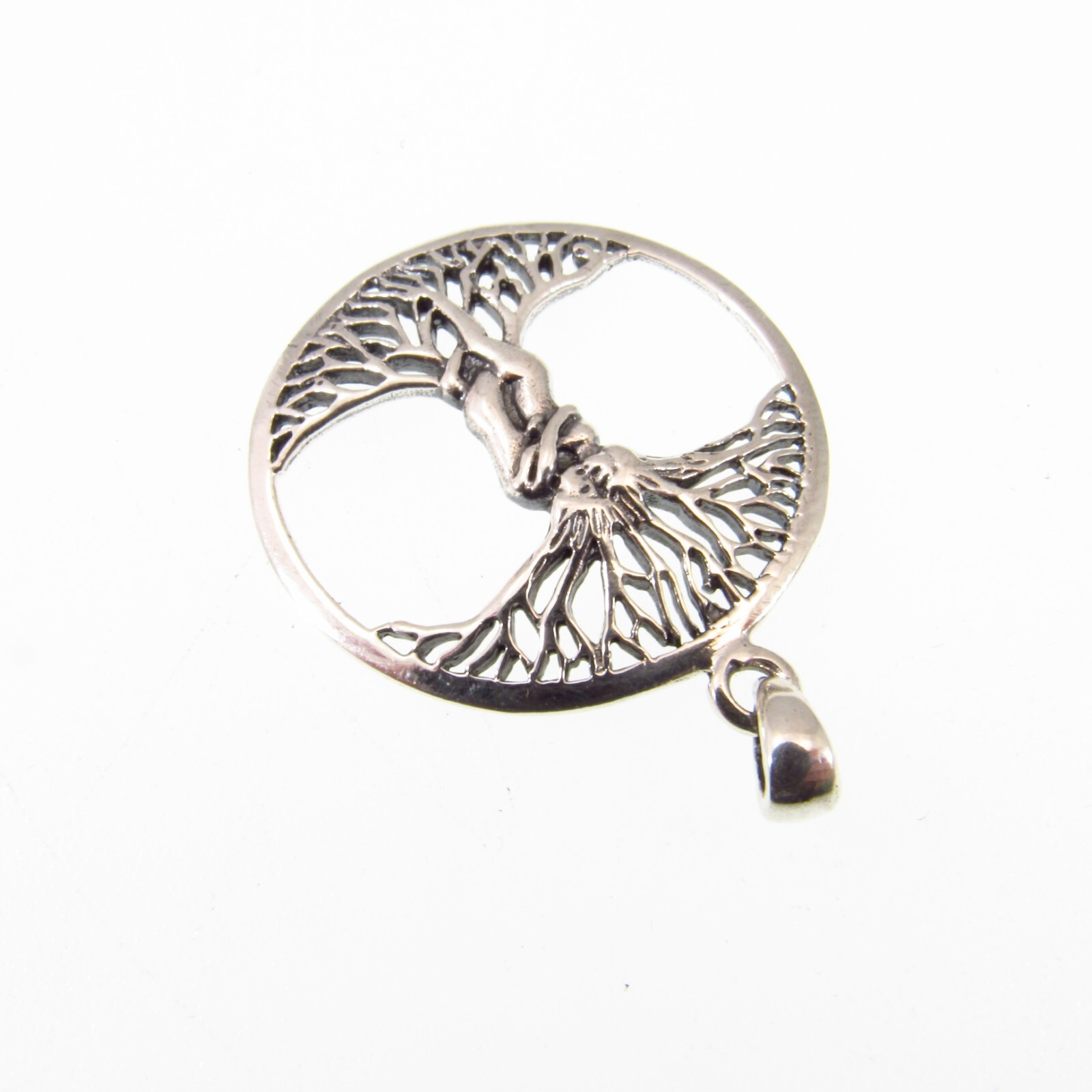 Solid 925 Sterling Silver Entwined Lovers/Couple Tree of Life Yggdrasil Pendant