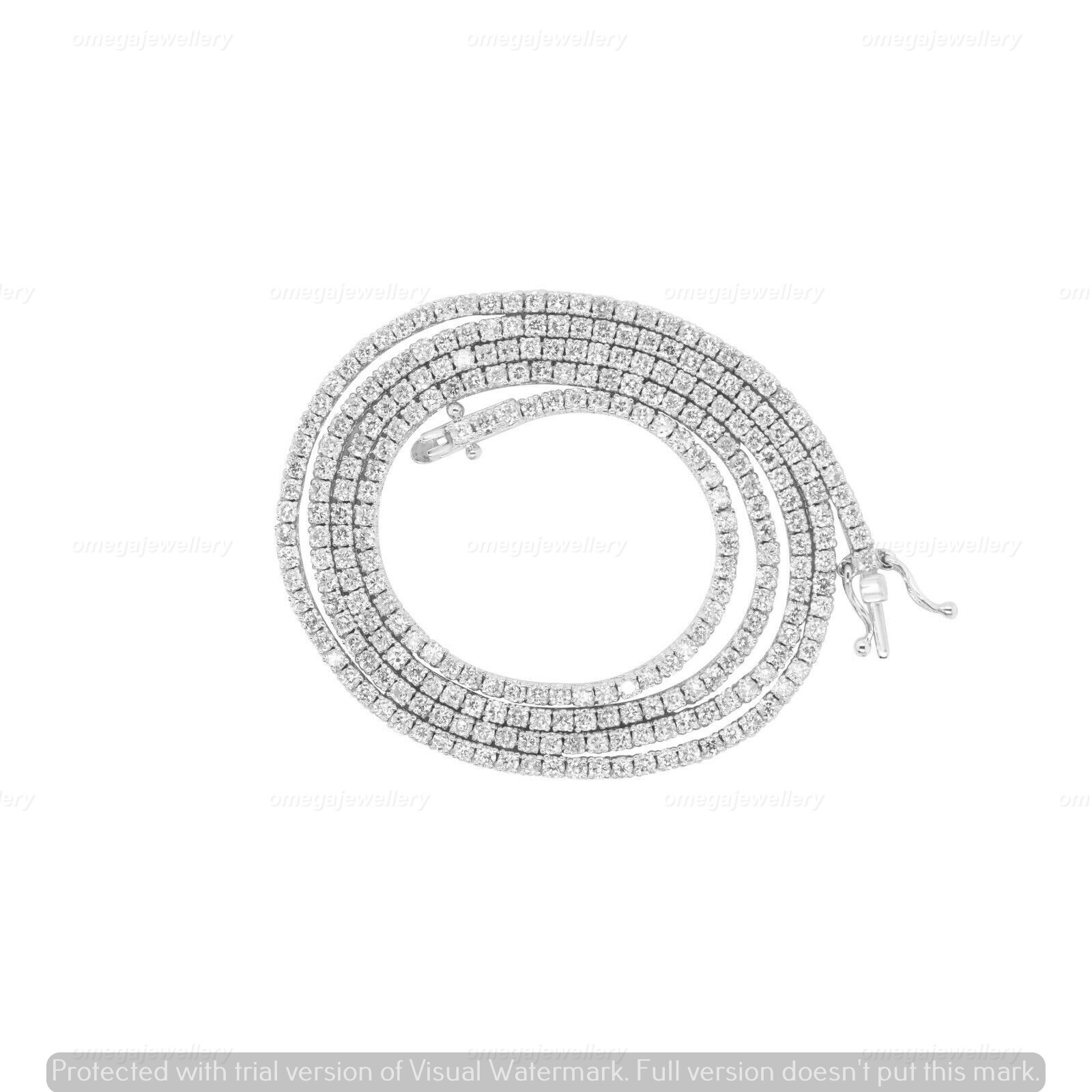 4.50CT Certified Natural Diamond Tennis Necklace 14K White Gold 18″ Inch Women’s