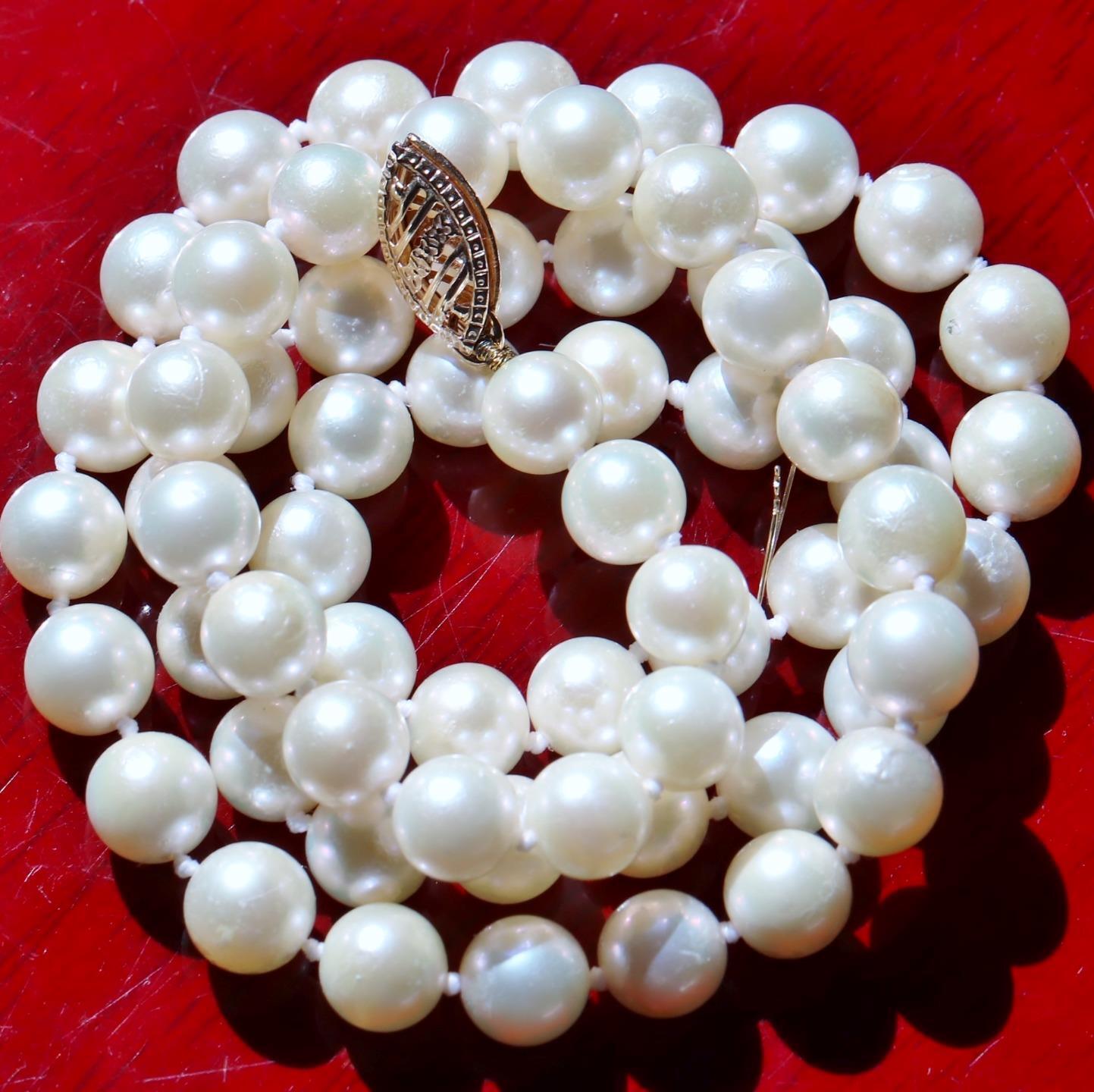 14k yellow gold 18.0″ necklace 6mm-6.5mm freshwater cultured pearl 22.3gr N3079B
