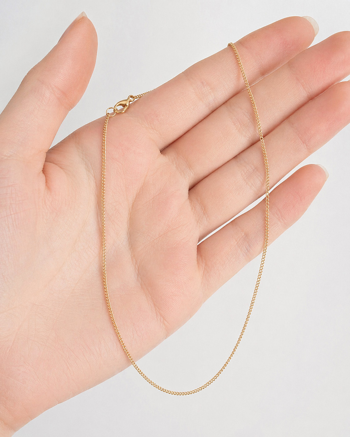 Dainty Minimalist Gold Filled Chain Necklace 1mm Thin Cable Chain Women & Men 20