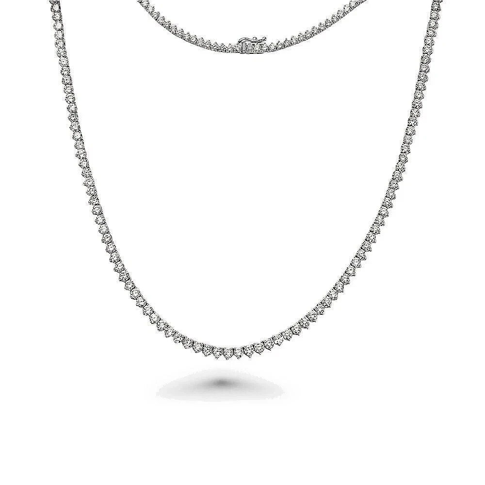 12Ct Round Cut Lab Grown Diamond Women’s Tennis Necklace 14K White Gold Over 16″