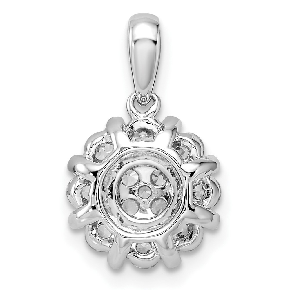 14k White Gold 1/2 Ct Round Cut Lab Grown Diamond VS/SI+ G+ Halo Pendant