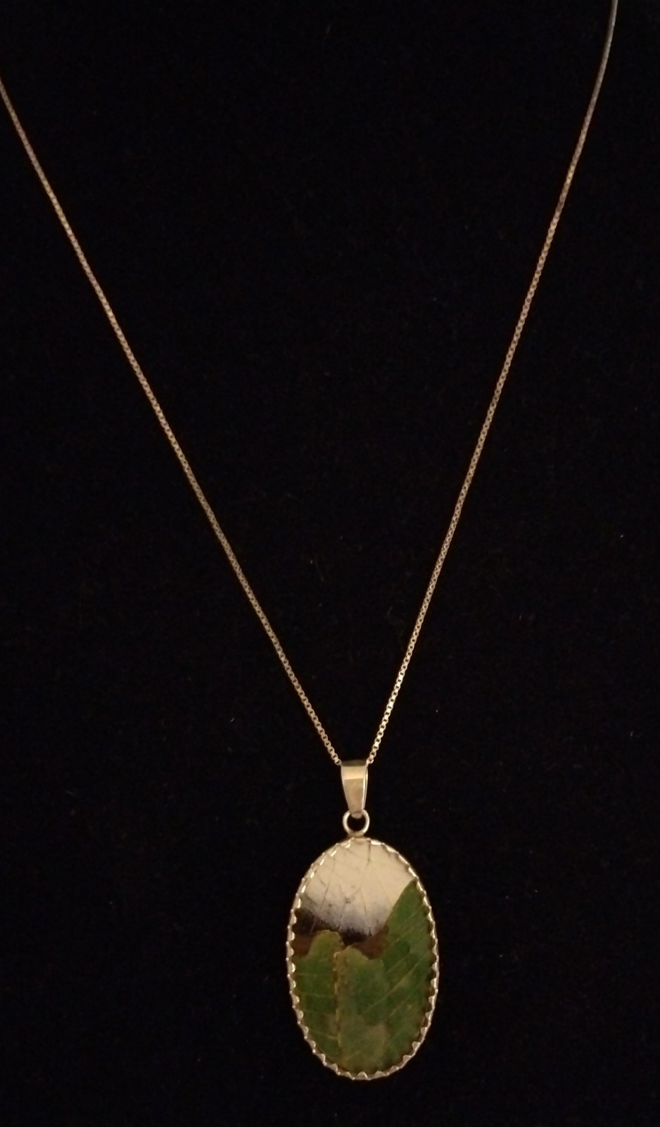 Vintage Reversible Butterfly Wing Pendant & Necklace Sterling Silver Italy 925