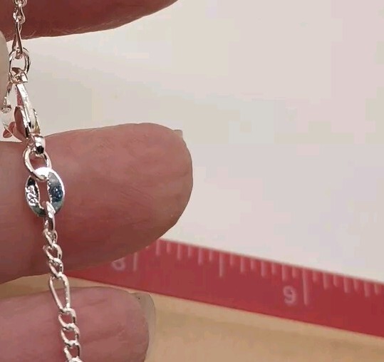 Sterling Silver Chain With Lobster Claw Clasp Very Dainty 21 in L
