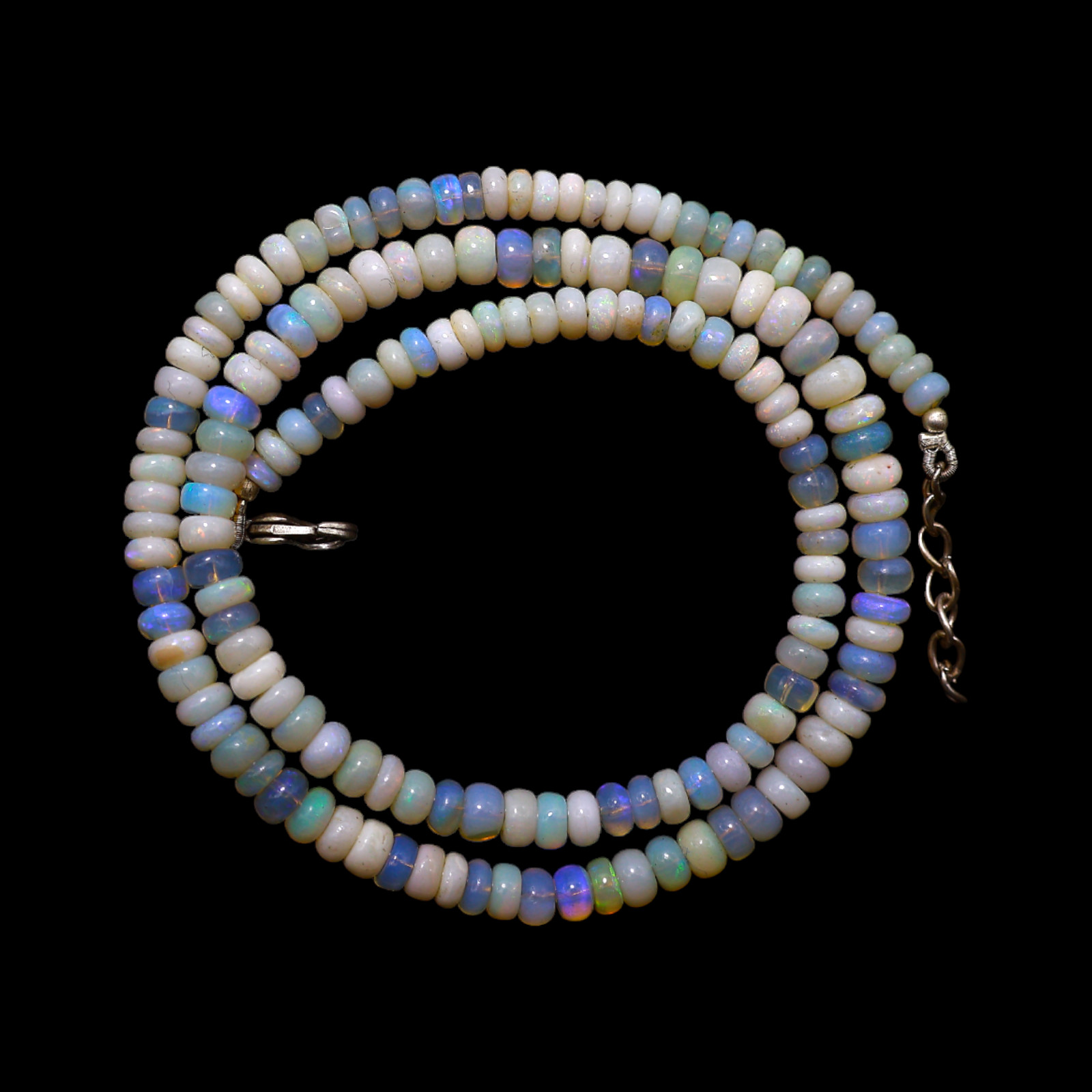 Rondelle Smooth Multi Color Fire Opal Beaded Not Applicable New Necklace Jewelry