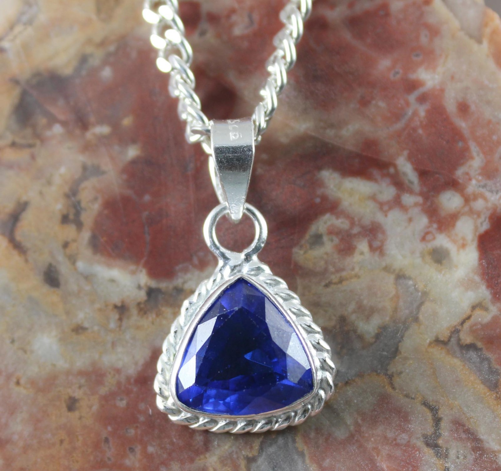 9.95 Carat Natural Trillion Authentic Tanzanite Gemstone Certified Pendant