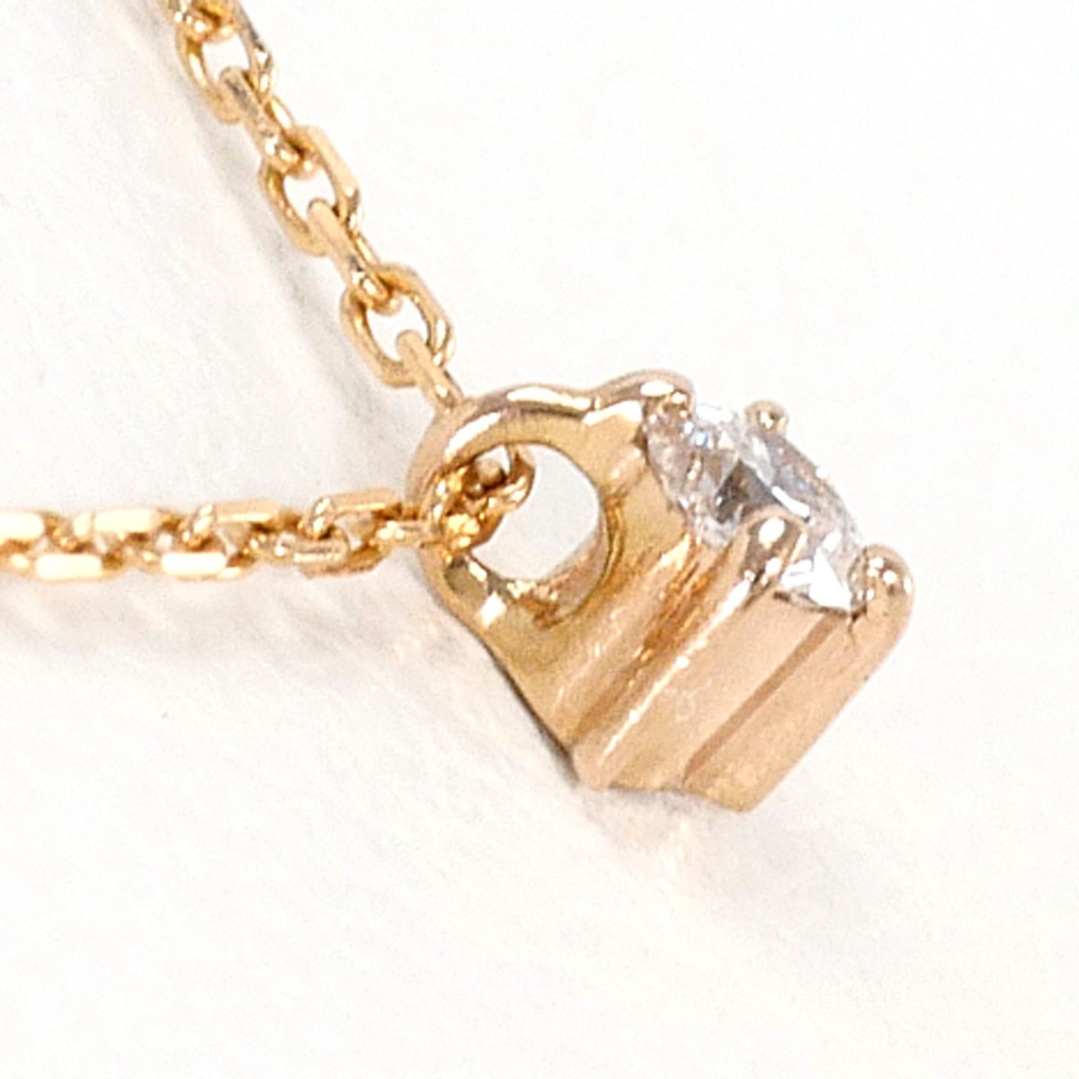 ete K10 10 gold Necklace Diamond (no carat mark) 0.7g 40cm Free shipping Used