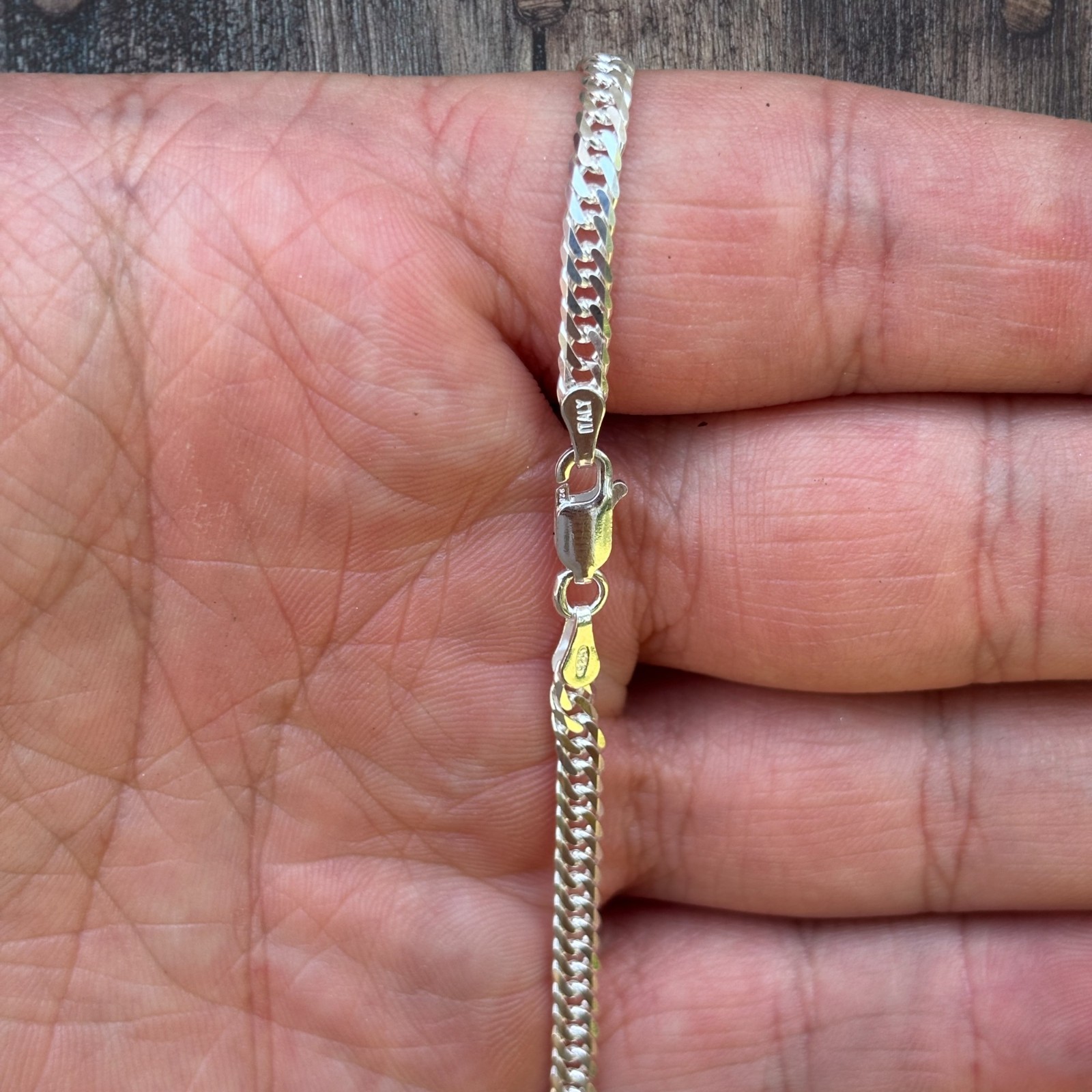 3.5mm Double Curb Link Chain Necklace – Solid 925 Sterling Silver MADE IN ITALY