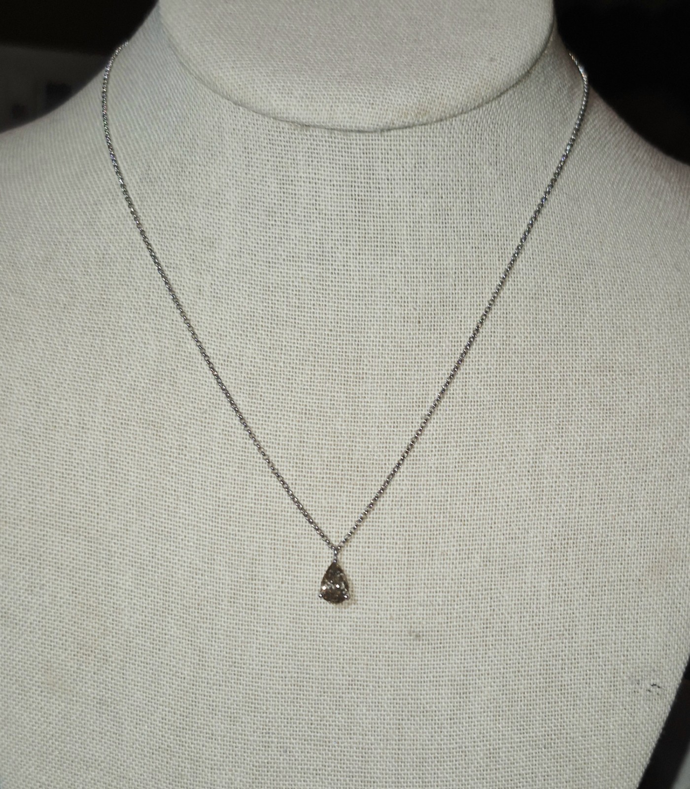 STUNNING! PLATINUM 900 NATURAL EARTH MINED 1ct GOLDEN DIAMOND SOLITAIRE NECKLACE