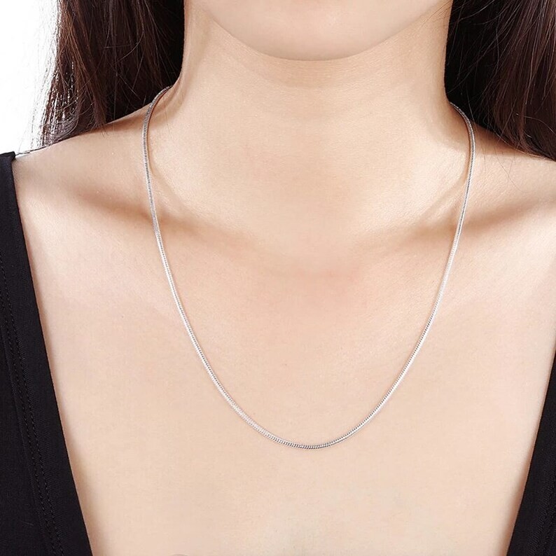 925 Sterling silver 1mm Snake Chain Lobster Lock Closure 20” long