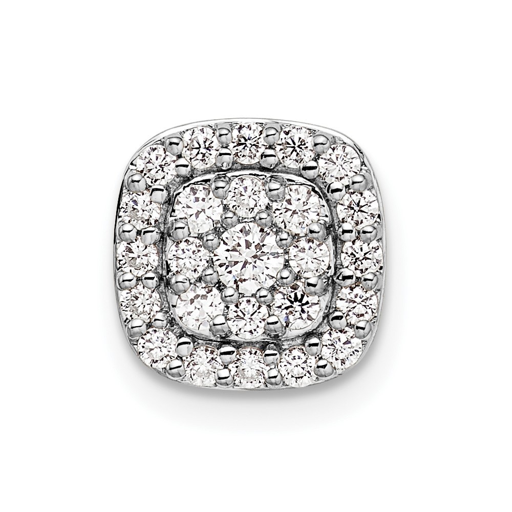 14k White Gold 3/8 Ct Round Lab Grown Diamond VS/SI+ G+ Chain Slide Pendant