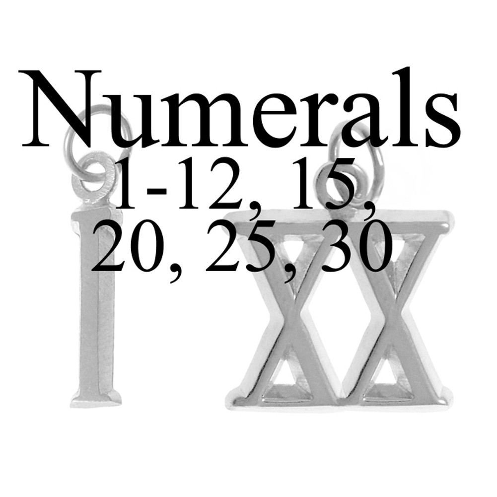 Sterling Roman Numeral #’s1-12,15,20,25,30 Anniversary,Birthdays, #512