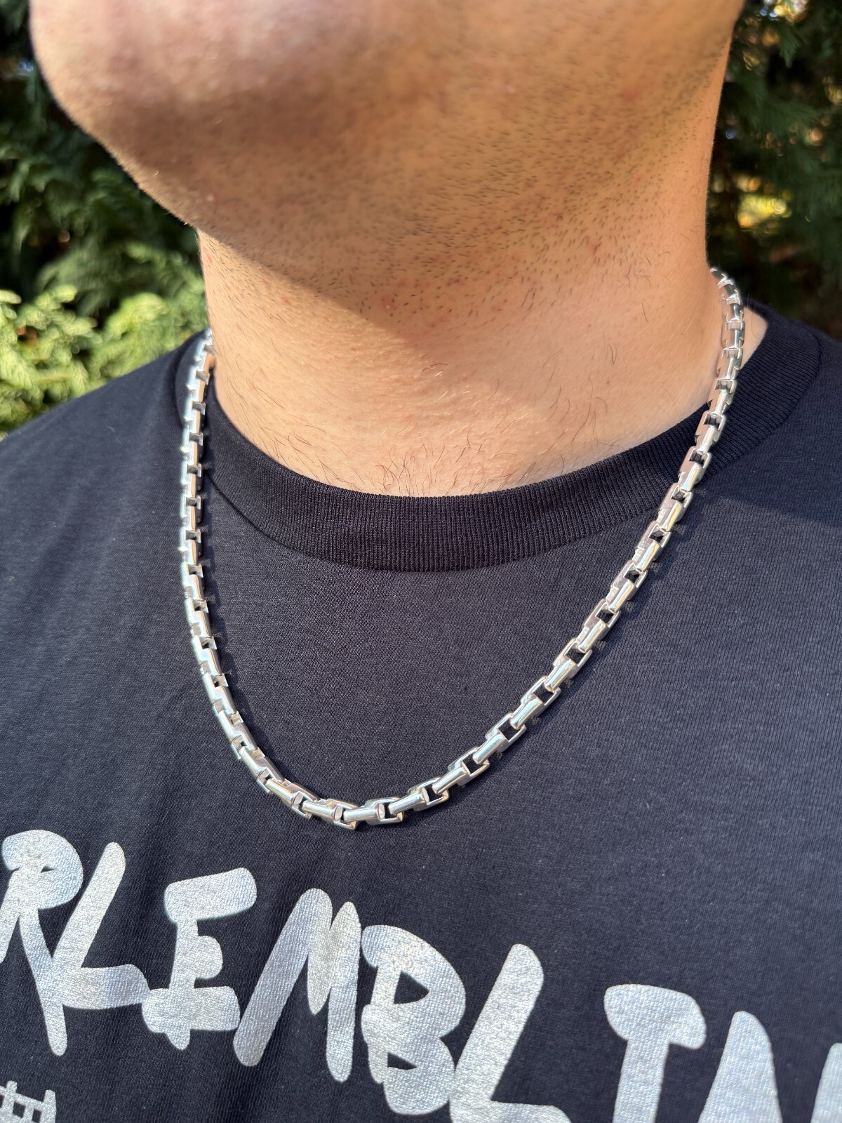 Real 925 Sterling Silver Handmade Custom 6mm Bullet Rolo Chain Necklace 18-28″