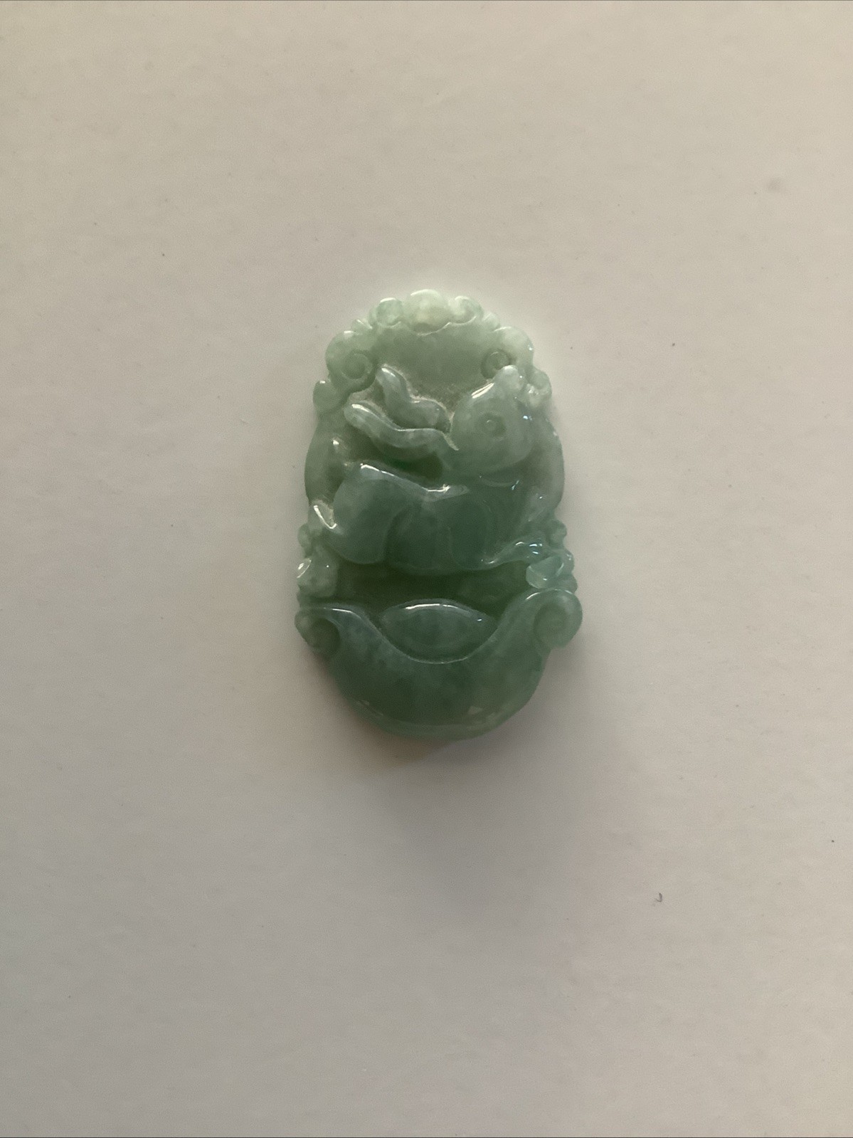 Genuine Natural Green Jade Jadeite China Style Rabbit Pendant