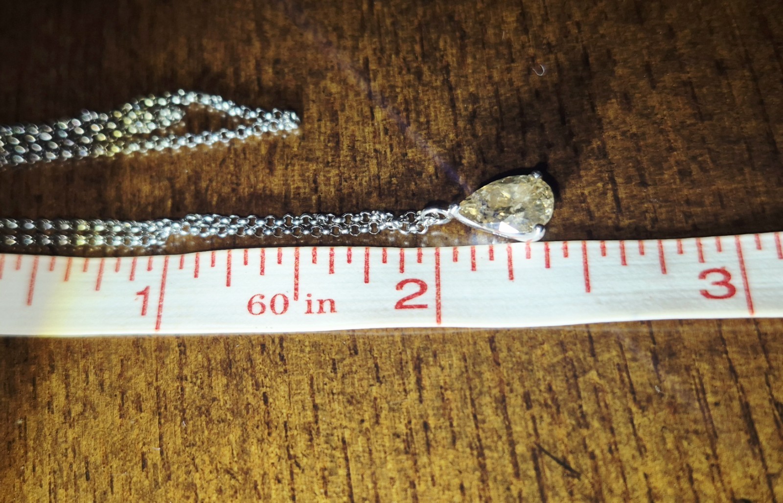 STUNNING! PLATINUM 900 NATURAL EARTH MINED 1ct GOLDEN DIAMOND SOLITAIRE NECKLACE