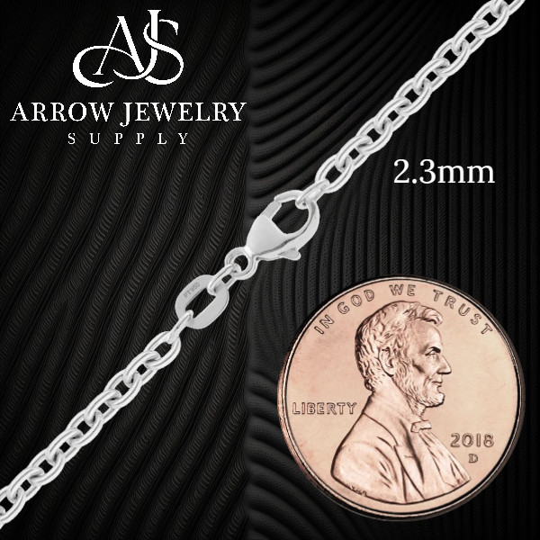 Round Cable Link Solid 950 Platinum Necklace Chain 1mm – 2.3mm Widths 14″ – 36″