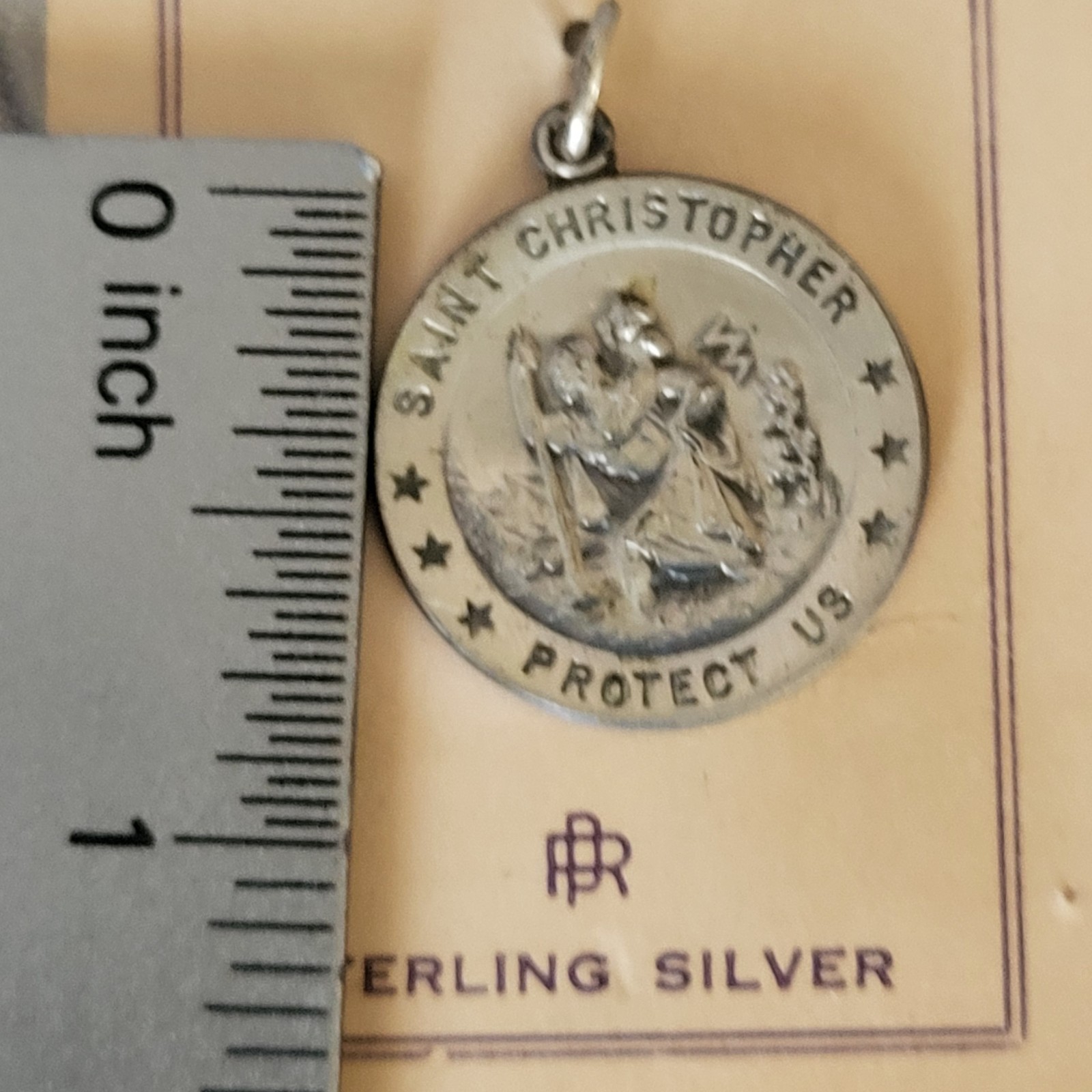 Vintage Sterling Silver St. Christopher Patron Saint Travel Protection Pendant