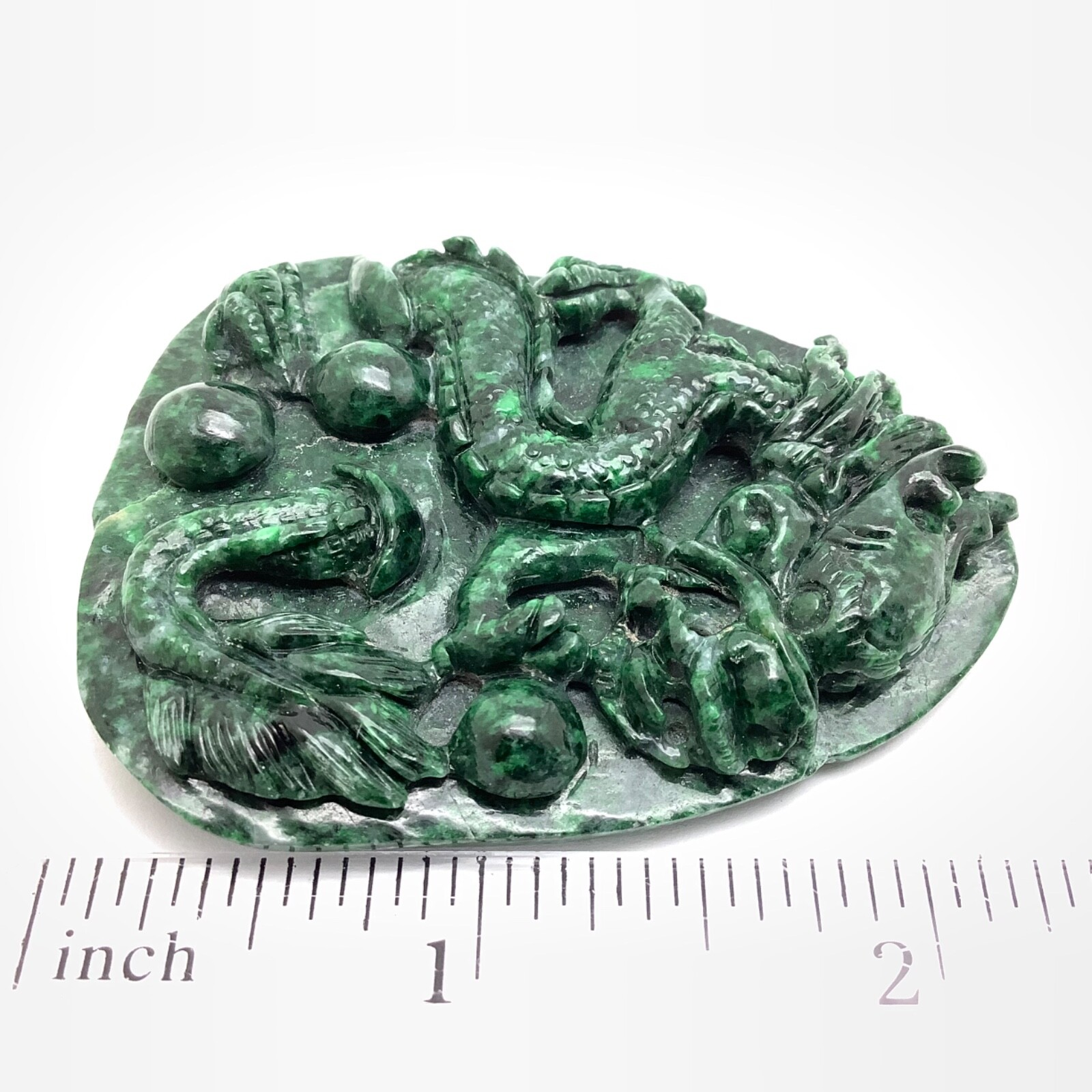 Burma Maw Sit Sit Dragon Pendant Chromium Green Albite Jadeite Carving Myanmar
