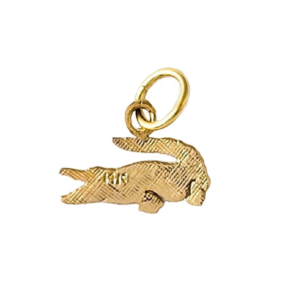 Small 14k Yellow Gold Alligator Crocodile Pendant / Charm, Made in USA