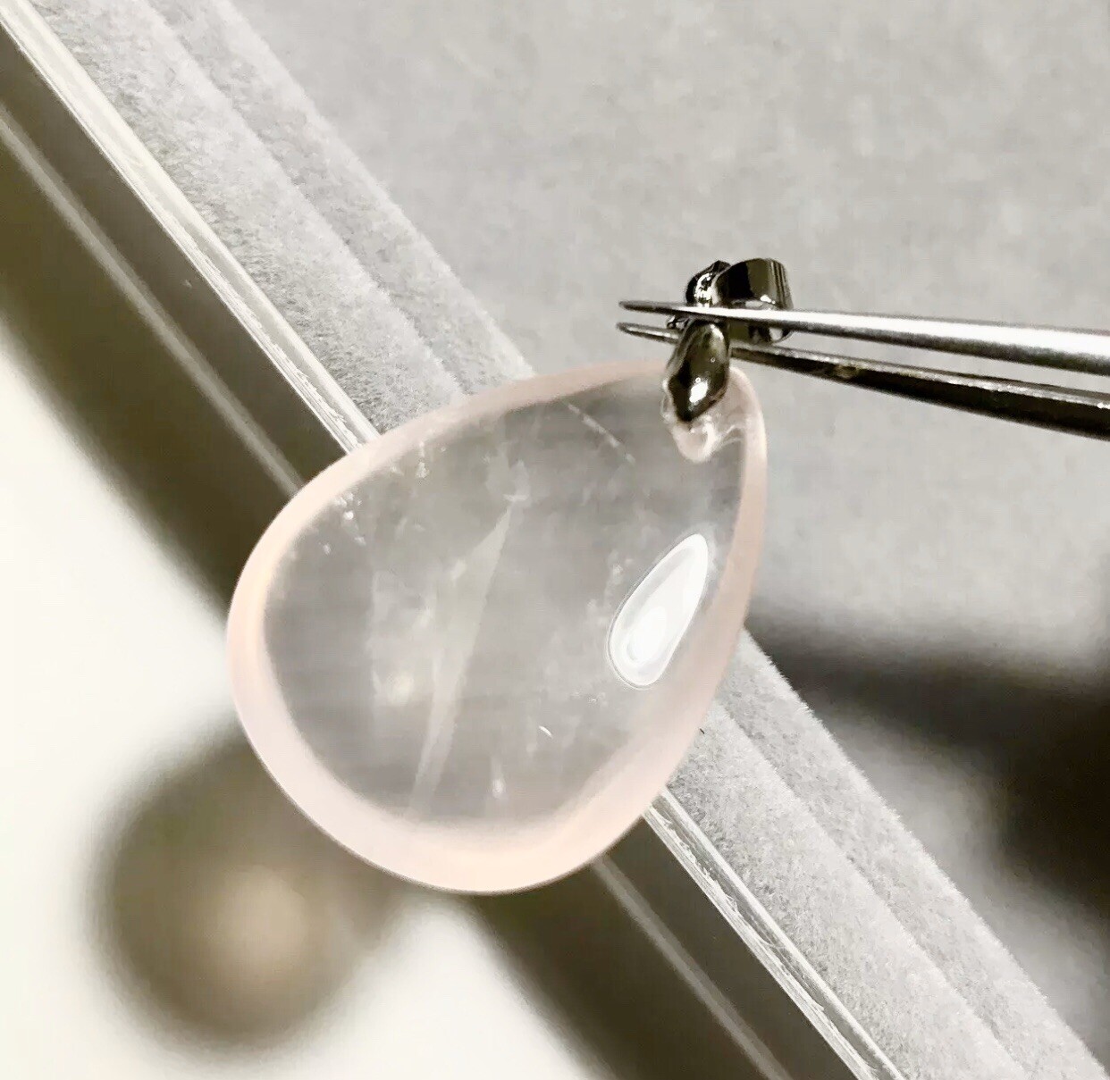 US SELLER NATURAL CRYSTAL Rose Quartz Brazil AAA TOP QUALITY PENDANT NECKLACE
