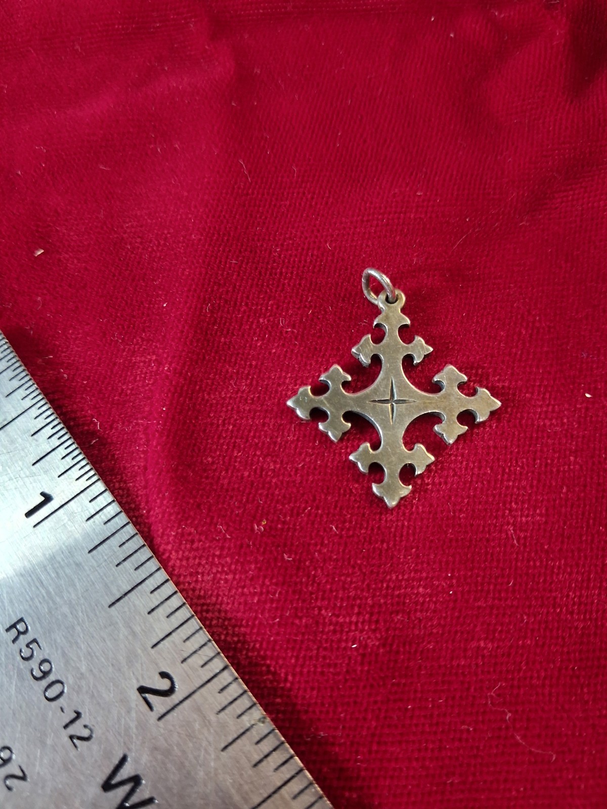 James Avery Trinity Cross Retired Pendant Sterling Silver 925 1″ x .75″