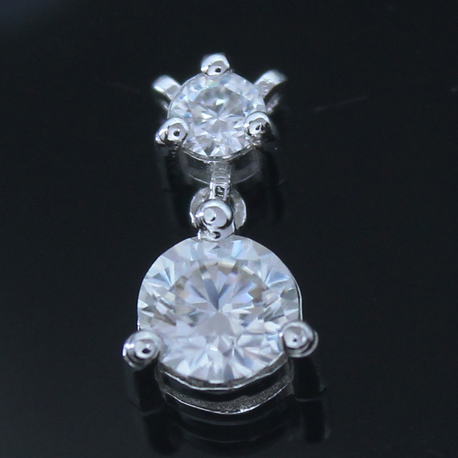 Round Certified Lab Grown Diamond Elegant Cocktail Party Pendant 14K Gold Over