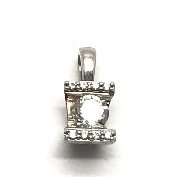 Sterling Silver 925 Round Faceted CZ Pave – Petite Elegant Channel Set Pendant