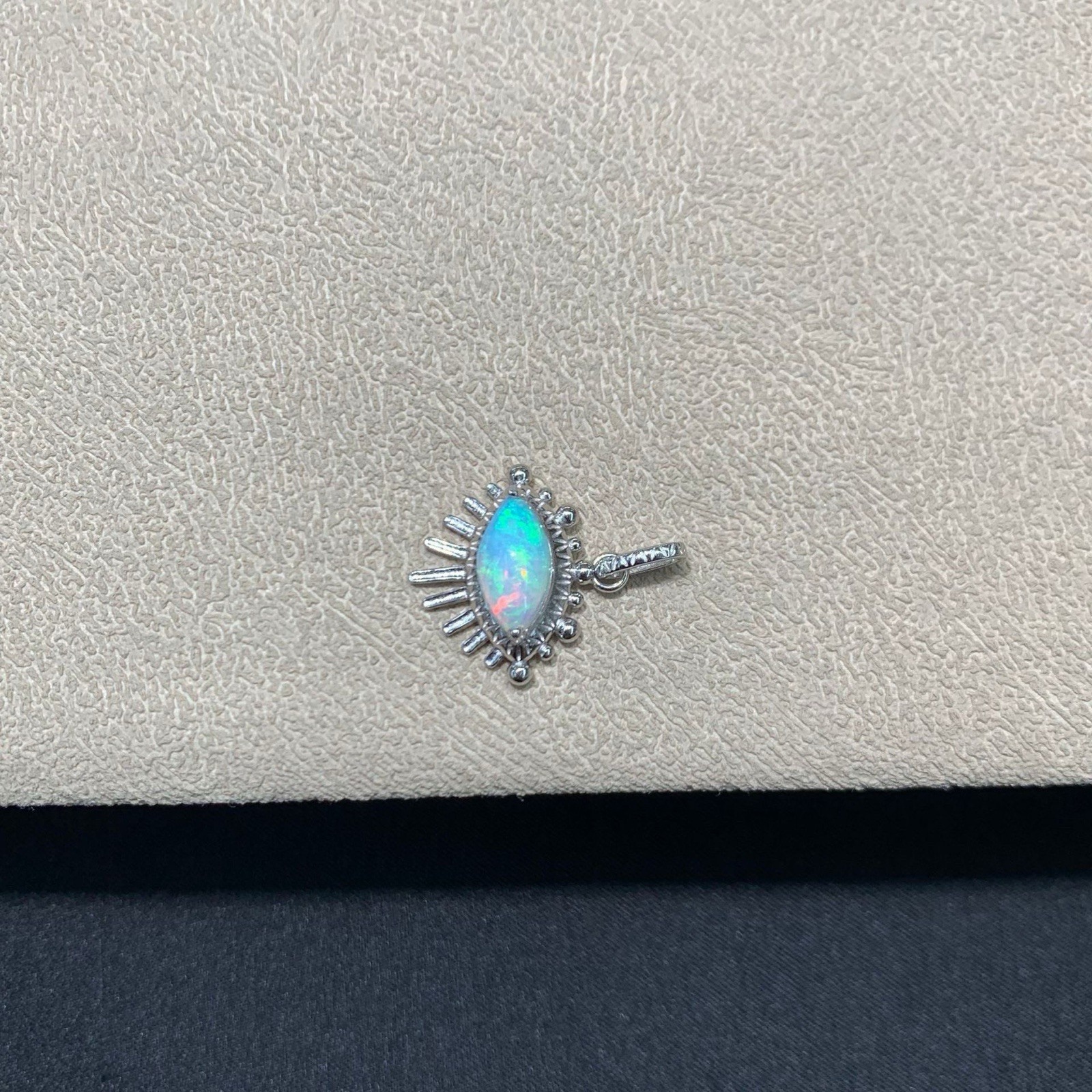 Australian 925 Sterling Silver Opal Sunburst Evil Eye Pendant
