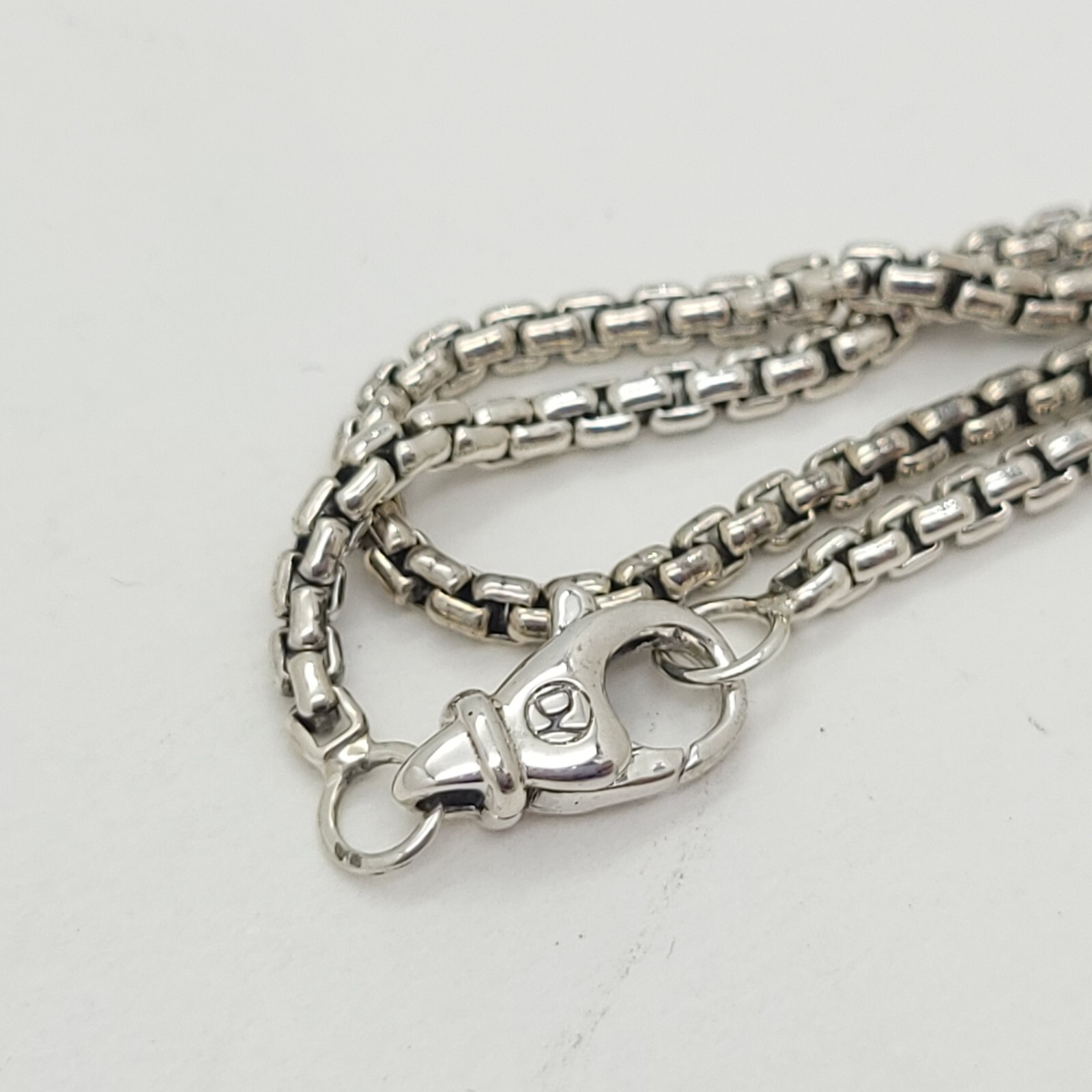 David Yurman Sterling Silver Black Diamond Large Chevron Cross with 20 in Chain