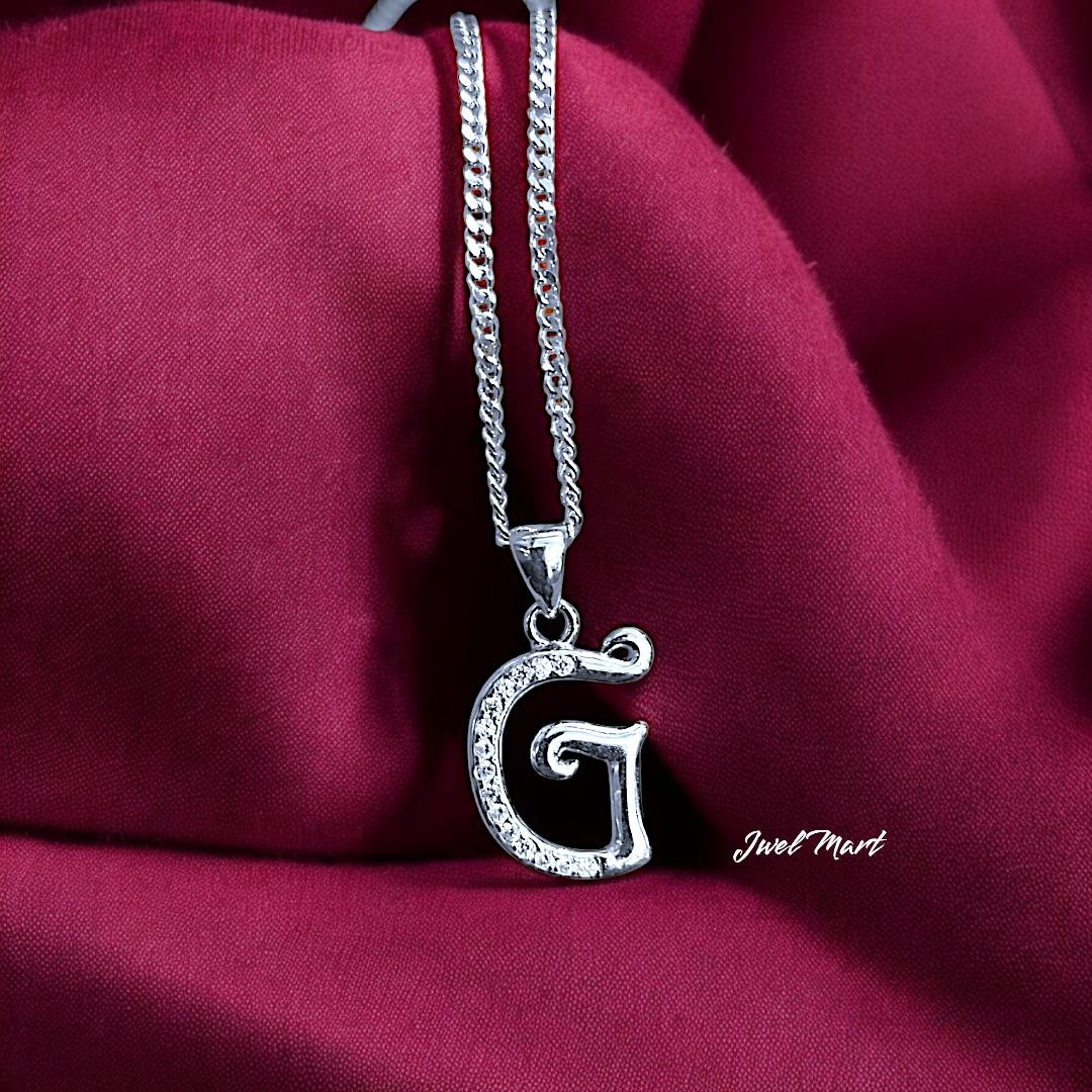 925 Silver A-Z Initial Necklace | Alphabet Pendant Chain | Gift for Him Her
