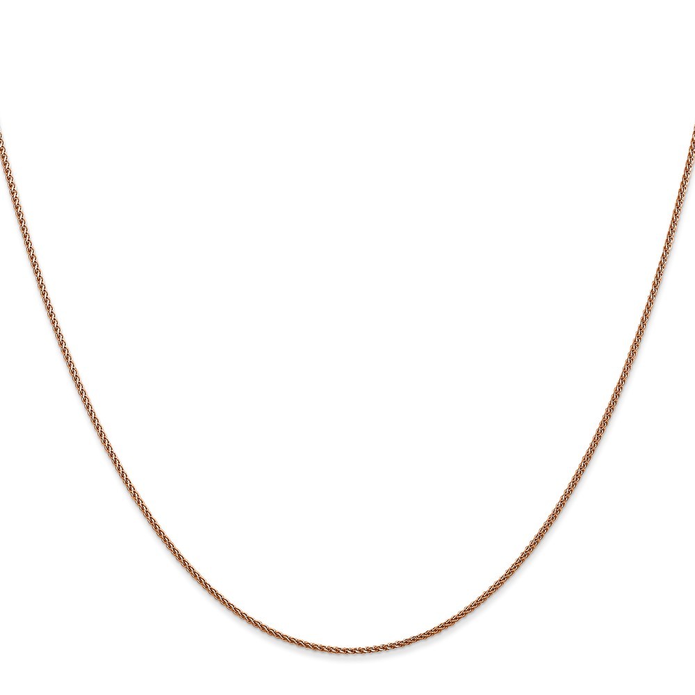 14K Rose Gold 1.0mm Spiga Chain Necklace 16″ Gift for Women